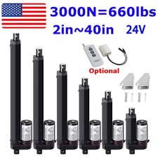 DC 24V Electric Linear Actuator Motor 3000N 660lb 2" 40" Heavy Duty Fast IP65