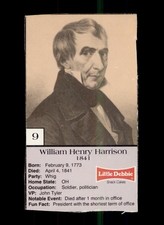 1992 LITTLE DEBBIE U.S PRESIDENTS #9 WILLIAM HENRY HARRISON
