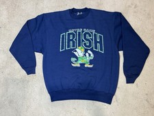 Vintage 90s Notre Dame Fighting Irish Pullover Sweatshirt Mens XL Navy USA Made