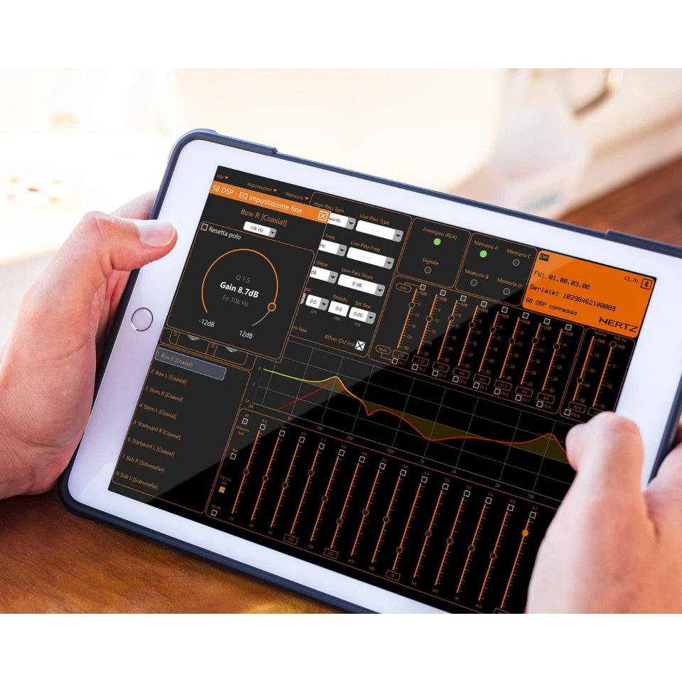 Hertz S8 DSP ultrakompakt wetterfest HiRes 6IN-8OUT App für Auto Motorrad Boot - Bild 3 von 4