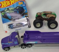 Lote de 3 Hot Wheels Monster Truck Semi Car Hauler Nuevo Coche Juguete Niños Juguetes