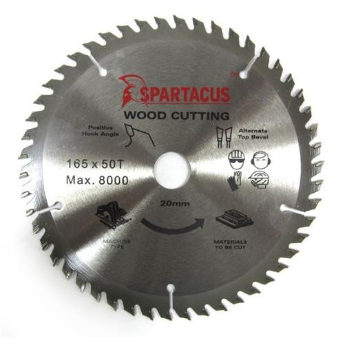 Spartacus Wood Cutting Plunge Saw Blade 165 mm x 50 Teeth x 20mm Makita DHS680