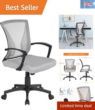 Image of ErgoComfort Grey Mesh Office Chair with Lumbar Support & Adjustable Features