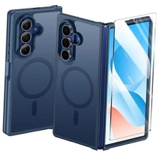  for Samsung-Galaxy Z-Fold-7 Magnetic Case: Translucent Matte Textured Blue