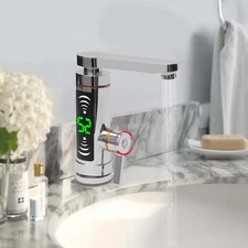 110V Electric Instant Hot Water Heater Shower Kitchen Tap Faucet Digital Display