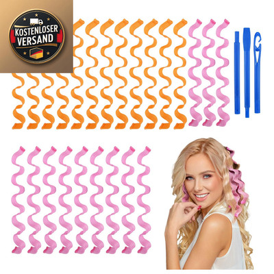URAQT Spiral Curler 50 cm 24 Stück Orange Pink