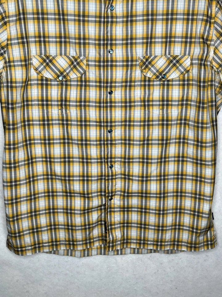 Camisa Kuhl Para Hombre Extra Grande Amarilla Gris Cuadros Manga Corta Botón Frontal Ventilado Foto 4 de 4