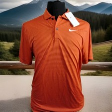 Nike Tour Dri-Fit Golf Polo Shirt Mens Size Medium FZ7483 Orange AOP 80