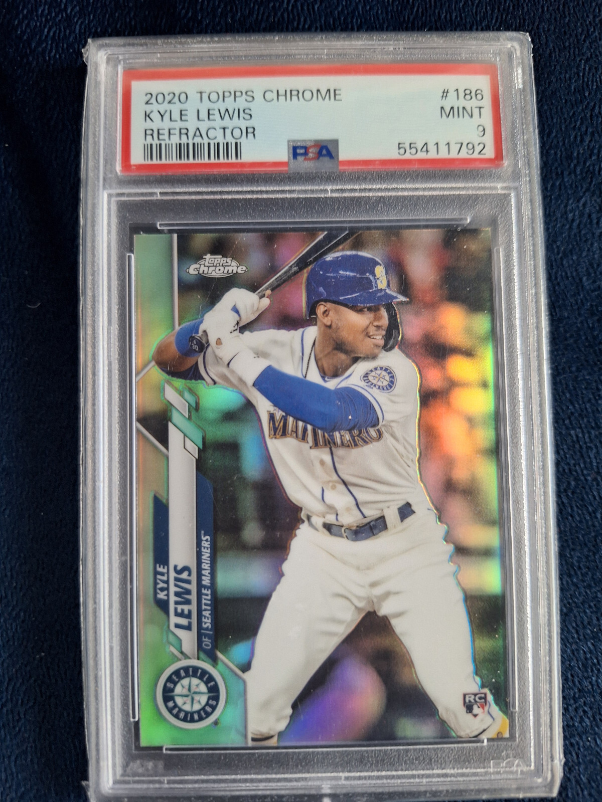 2020 Topps Chrome - Refractor #186 Kyle Lewis (RC) - PSA 9