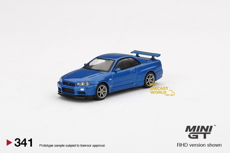 1:64 Mini GT #341 Nissan Skyline GT-R (R34) V-Spec II 1:64 Mini GT #341 Nissan Skyline GT-R (R34) V-Spec II
