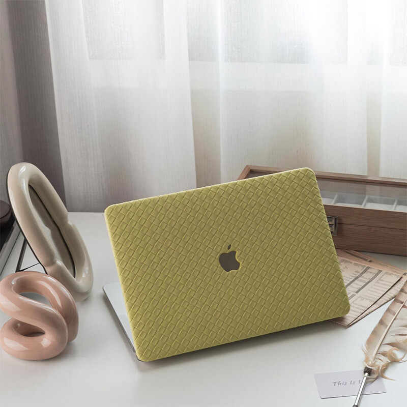 Yellow Carcasa Macbook Air 13 Amazon Yellow Woven PU Leather Shell