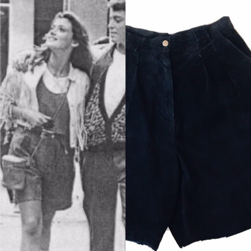 Pantaloncini corti junior vintage internazionali in pelle scamosciata plissettata taglia 9/10 - Foto 5 di 9