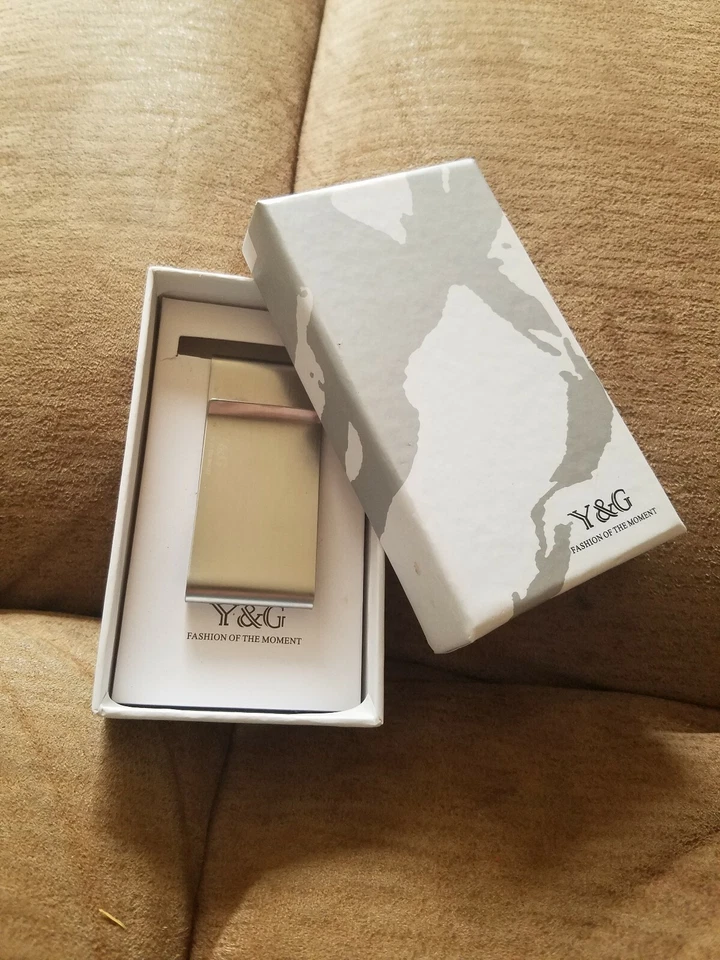 Clip de dinero de acero inoxidable para hombre diseño ajustado regalos de Y&G Foto 4 de 4