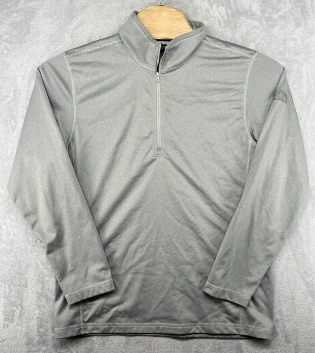 The North Face TNF Ally Bank 1/4 Zip Softshell Jacket Gray Men's L READ