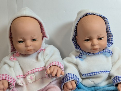 Muñeca bebé gemelos niña y niño vinilo 35cm coleccionista de muñecas F14 - Imagen 3 de 5