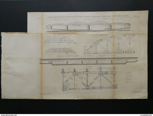 ANNALES PONTS et CHAUSSEES (Allemagne) - Constructions de ponts métalliques 1887 - Imagen 2 de 5