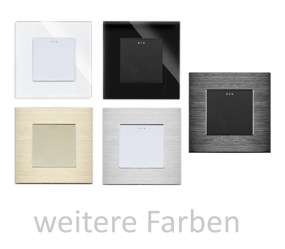 Wippschalter Steckdose Lichtschalter Dimmer Bewegungsmelder Aluminium Luxus-Time - Bild 3 von 4