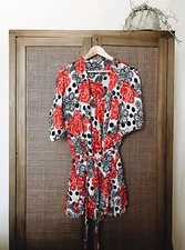 Woman's Fantasies by Morgan Taylor Rose 100% Silk Half Slip/ Short Robe Set Size