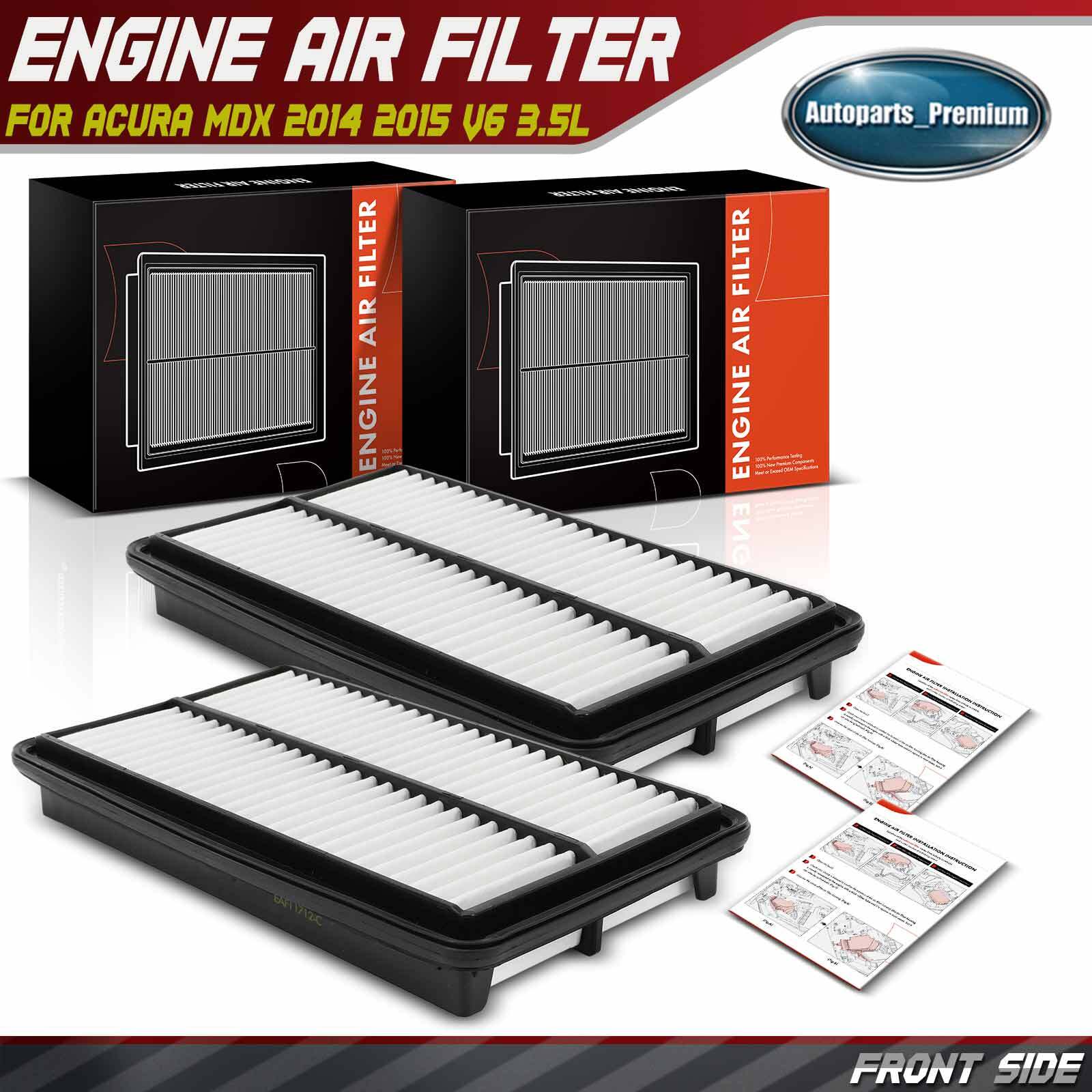 2x Engine Air Filter for Acura MDX 2014 2015 V6 3.5L Rigid Panel 17220