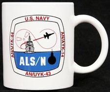 Vintage Ceramic Navy Coffee Mug ALS/N Naval Computer System Ship Submarine Jet