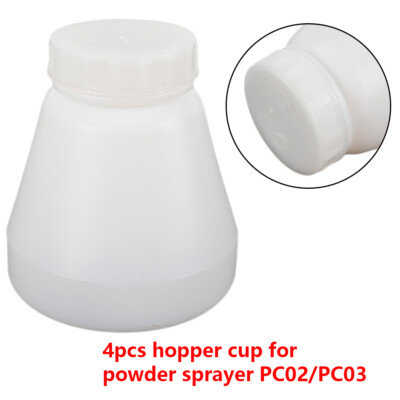 4x Bottles Hopper Cup For Electrostatic Powder Coat System PC02/PC03 Spray Paint