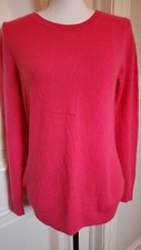 Tahari Women's Size M 100 2-Ply Cashmere Sweater Pullover Fushia