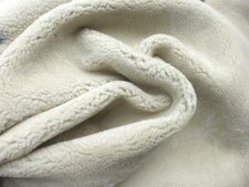 sheepskin shearling leather hide Taupe Soft Tight Curly Hair w/Black Smooth Back