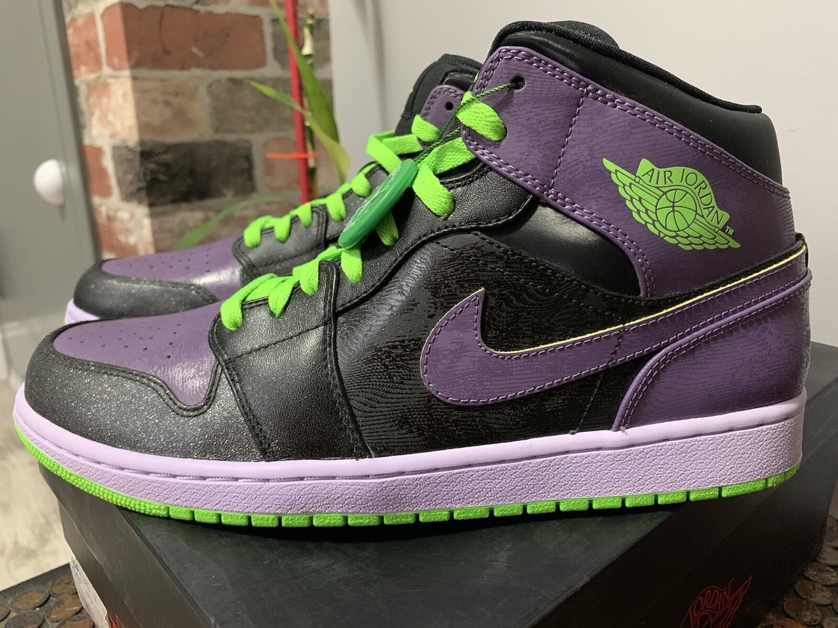 🃏💜💚2012 NIKE AIR JORDAN 1 JOKER 'Night Vision' Sz 11.5 🃏💜💚2012 NIKE AIR JORDAN 1 JOKER 'Night Vision' Sz 11.5