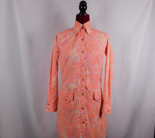 Vestido Vintage Shift International of Miami Años 60/70 Pequeño Paisley Shift - Imagen 4 de 19