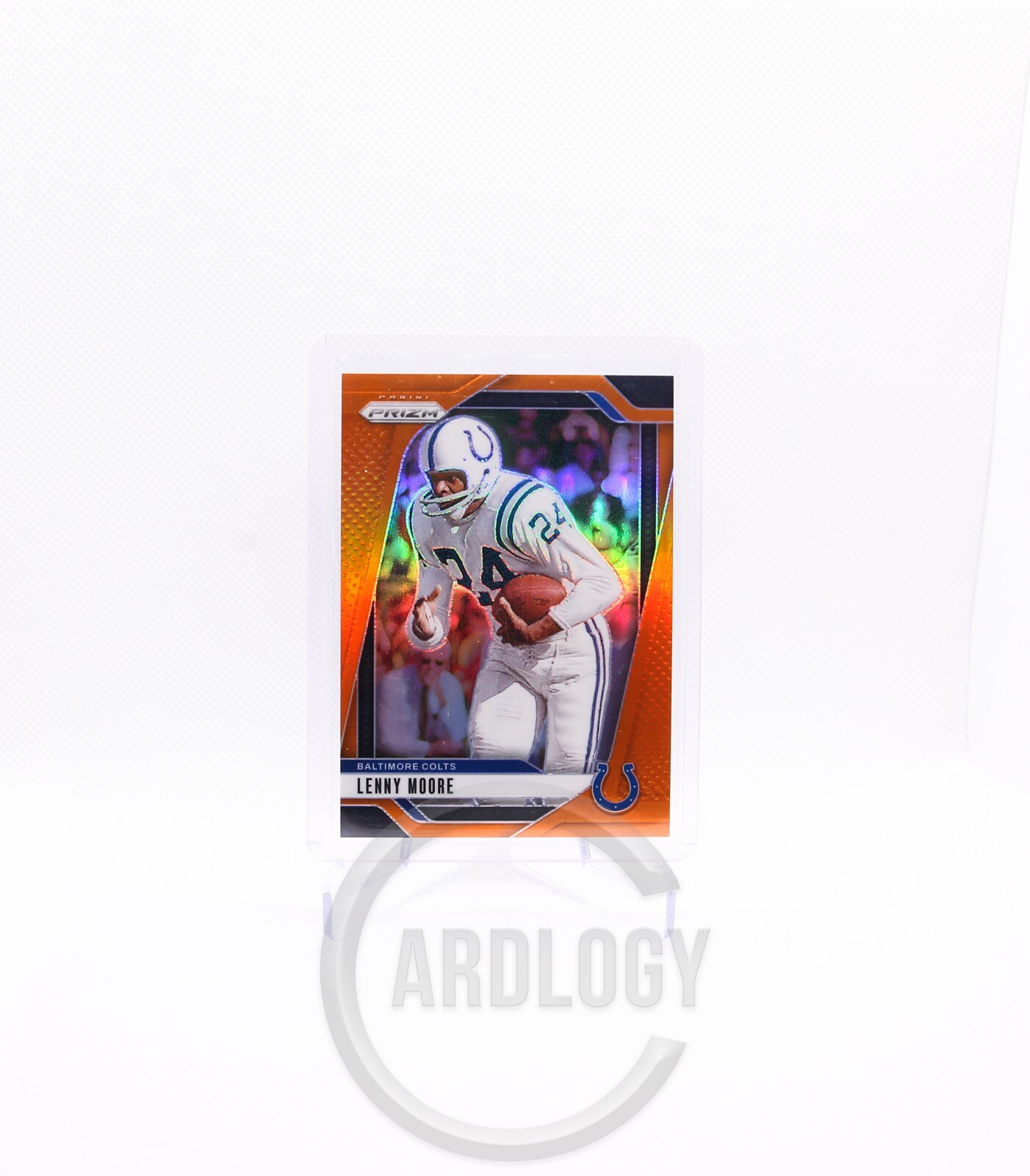 2024 Panini Prizm Lenny Moore #296 Orange Prizm #/249 IND Colts Hall Of Fame