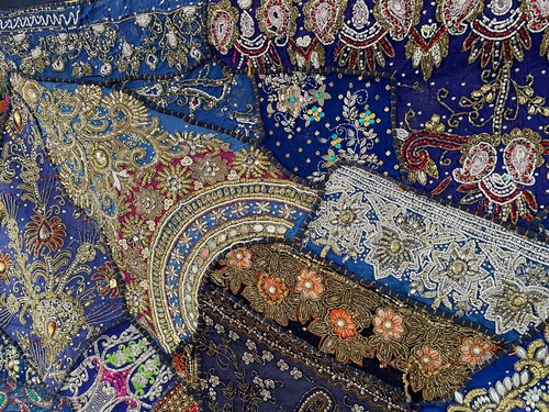 Wall Décor Tapestry Vintage Embroidered Ethnic Beaded Hand work Wall Hanging - Picture 6 of 7
