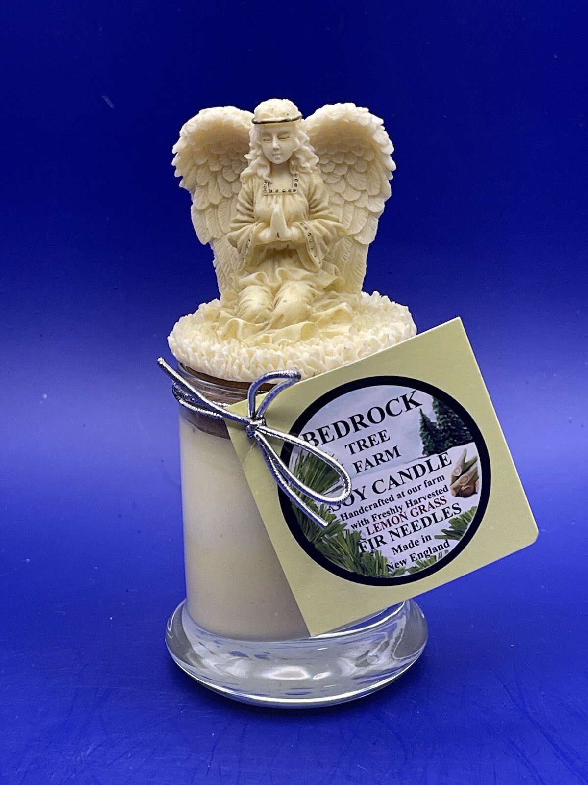 Angel Topped Soy/Lemongrass Candle Bedrock Tree Farm New W Tags eBay