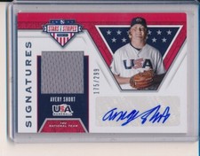 AVERY SHORT 2019 PANINI USA BASEBALL STARS & STRIPES JERSEY RELIC AUTO /299