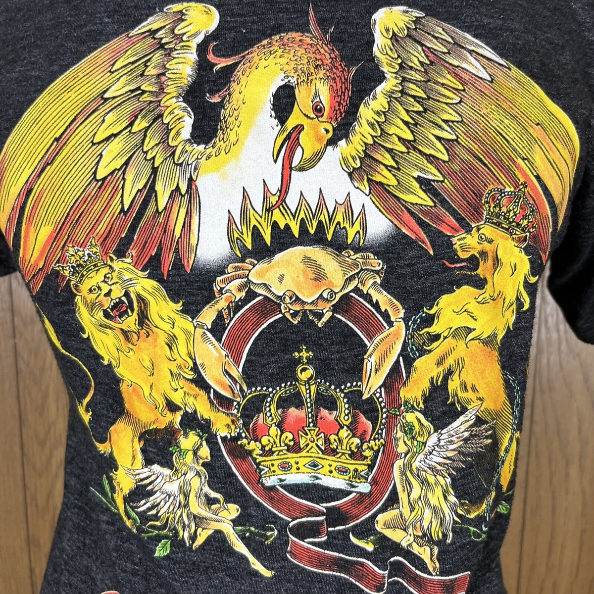 QUEEN (Size S) Women's Black Crest Freddie Mercury Brian May