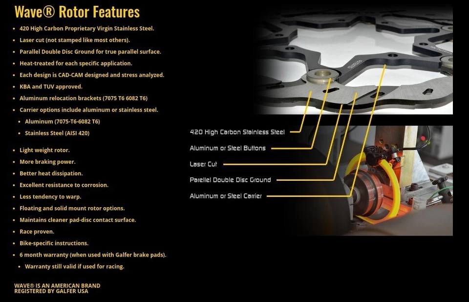 Yamaha 1996-2007 YZF 600 R Thunder Cat Galfer montaje sólido onda freno rotor - trasero Foto 4 de 4