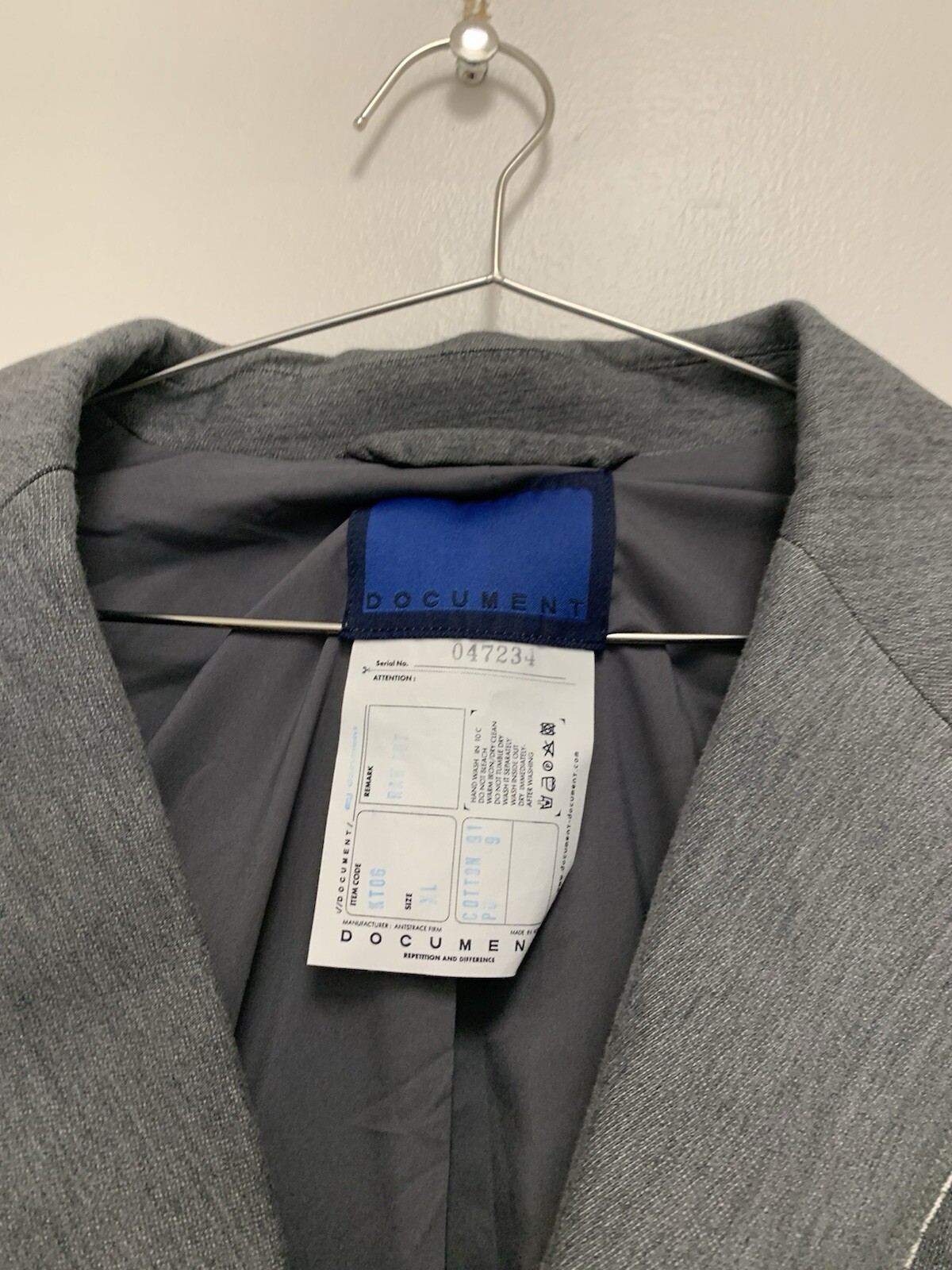 Document Raw Cut Single Breasted Grey Blazer KT06… - image 3