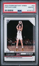 Caitlin Clark 2024 Panini Instant WNBA #53 Ties Rookie Record for 3's PSA 10