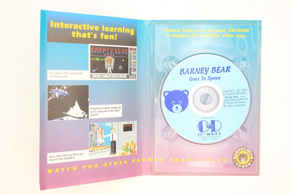 BARNEY BEAR GOES TO SPACE Children's PC Software Game Education CD