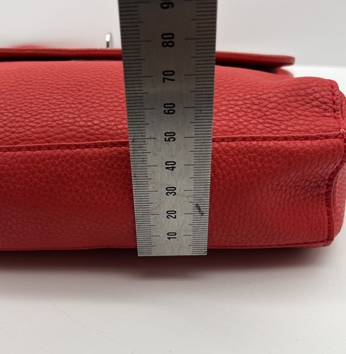 Witchery Bag Vegan Leather Messenger Style Crossbody Small Silver Accents Red - Picture 10 of 12