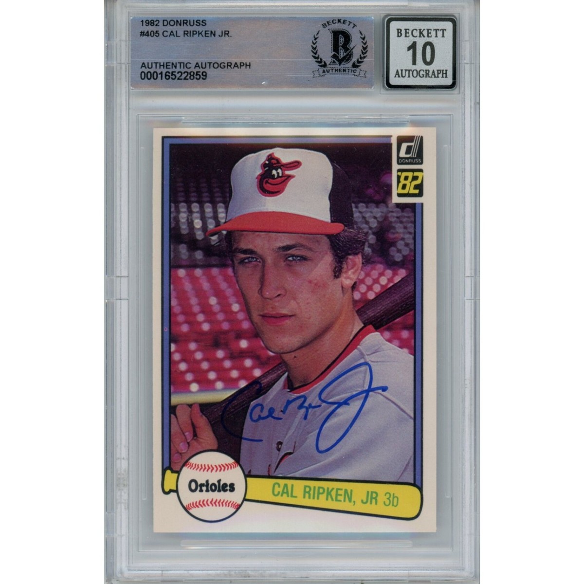 Cal Ripken, Jr.直書き直筆サイン パッチカード Cal Ripken Autographed 1982 Donruss 405 Trading Card 10
