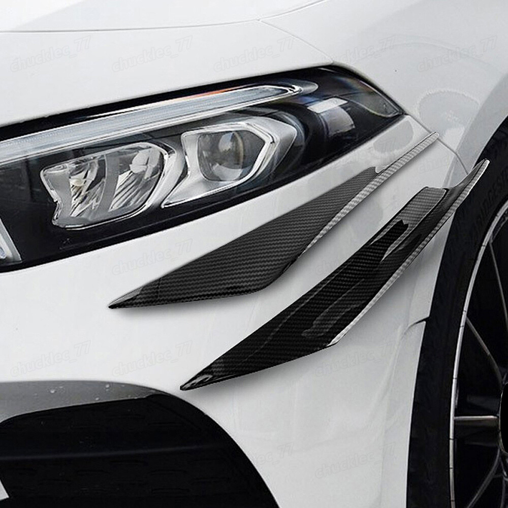 Glossy Carbon Fiber Car Bumper Fin Canard Splitter Diffuser Valence Spoiler Lip