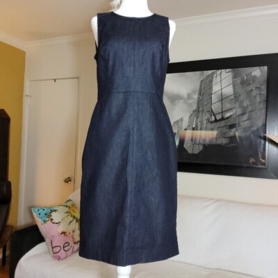 Ann Taylor Womens NEW Sleeveless Denim Jean Dress Sz 4 Back Zipper Corp Core 