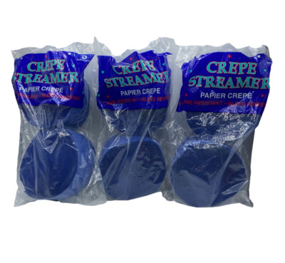 Crepe Streamer Rolls Blue (3-Packs Of 2) Each Roll 81 Feet Party Parties Events