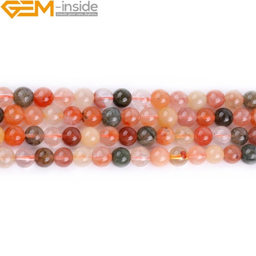 Multi-Color Rutilated Quartz Round Natural Stone Beads For Jewelry Making 15" - Picture 18 of 28