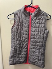 Girls size large two sided vest; pink and grey