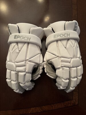 NEW  12'' Medium Epoch Integra LE White Lacrosse Gloves Suede Palm Thumb Guard