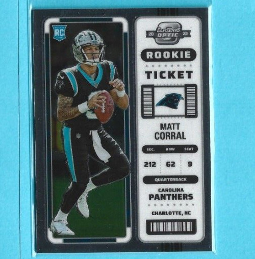 2022 Panini Contenders Optic #87 Matt Corral Rookie Card RC Carolina Panthers