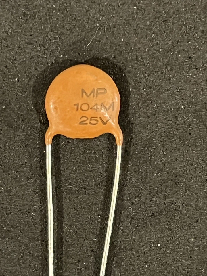 .1UF 25V 20% Y5T CERAMIC CAPACITOR 10.0MM LS CA-104M MPI (LOT OF 25) - Image 3 of 4