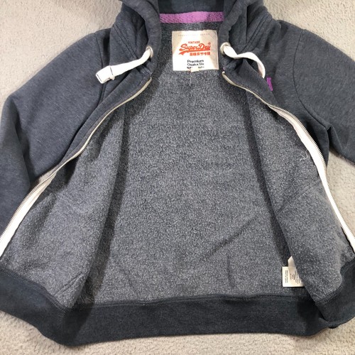 Superdry Osaka hoodie sweater Womens M Gray Full Zip - Picture 9 of 15