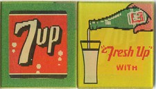 Fresh Up with 7-UP Seven-UP Soda años 60 VARI-VUE movimiento lenticular